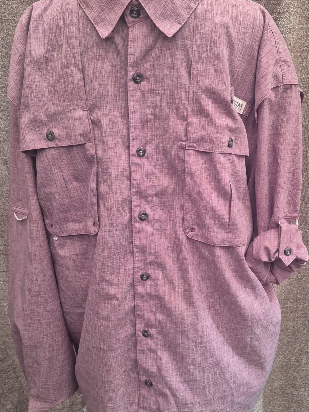 Magellan Outdoors Men's Lightweight Button-Up Shirt Jacket in Dusty Rose